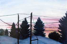 October Sunrise, Oct. 2010, acrylic on masonite, 24" x 16"