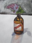 Red Stripe and Lavender, June 2012 watercolour on paper