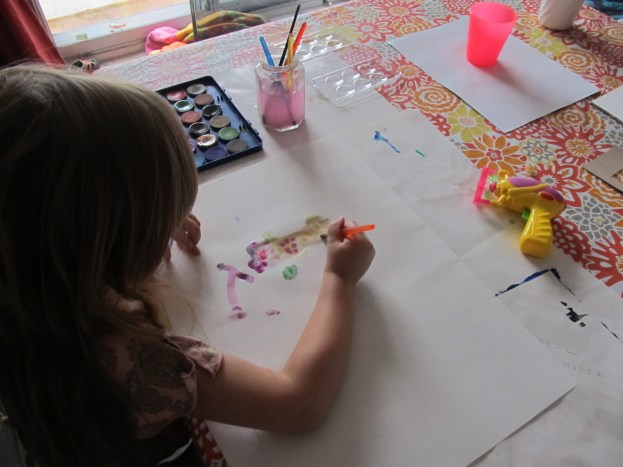 Painting the bubble blower.