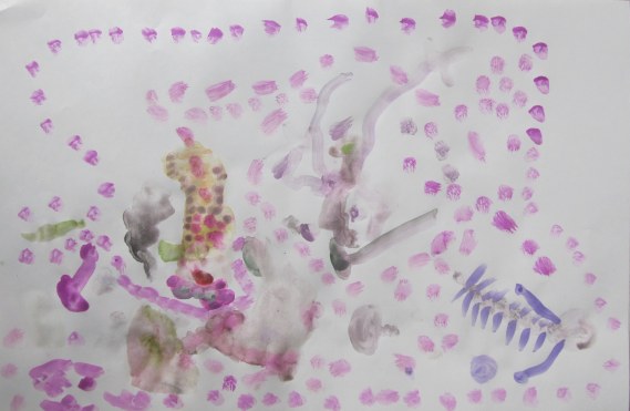 Poppy's bubble blower painting, July 24, 2012