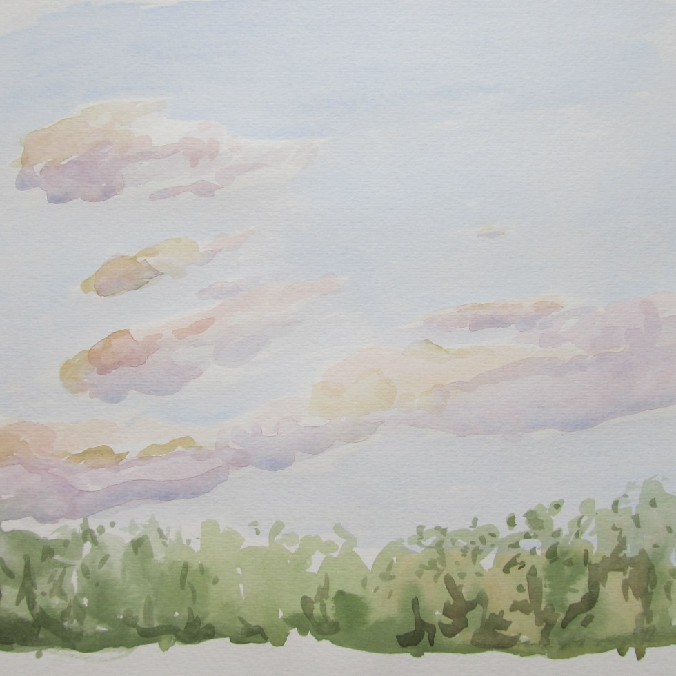 Dusk, August 7, 2012 watercolour on paper 12 x 16