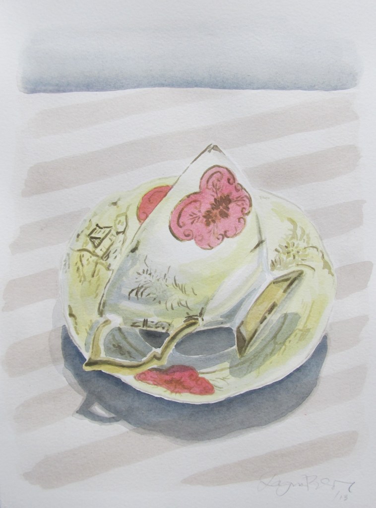 Marie's Tea-cup #2, Jun. 2013, watercolour on paper 9 x 12