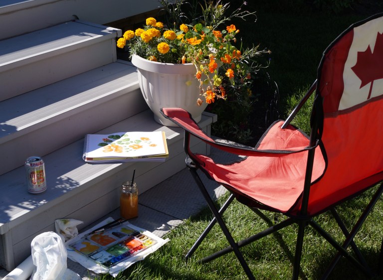 Painting outside in the last days of summer.