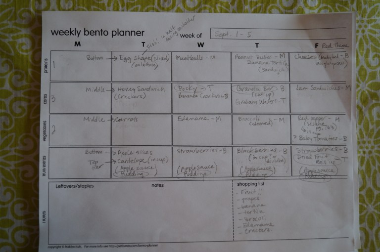 Bento planner!
