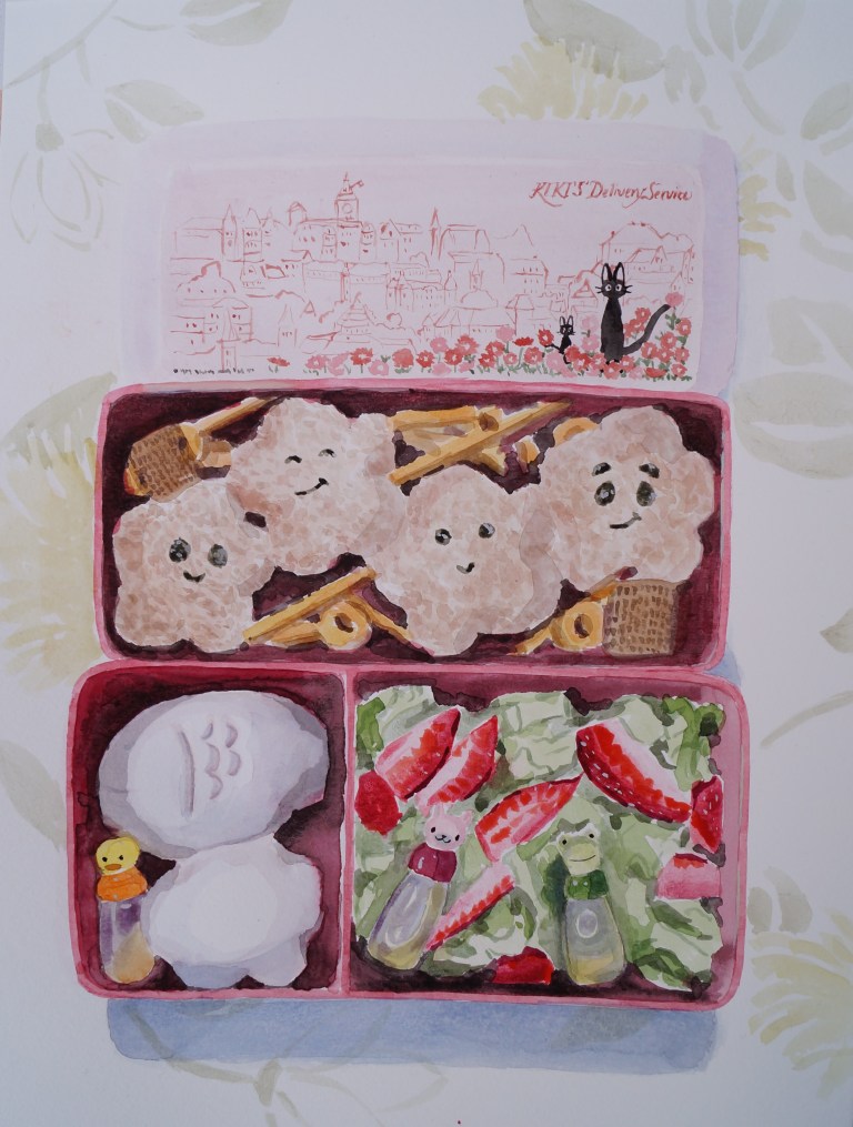 October 1st Bento, Oct. 2014, watercolour on paper