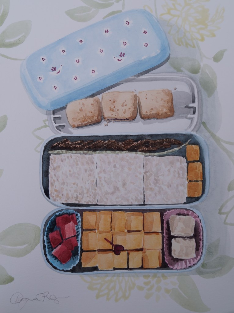 Squares Bento, Dec. 2014, watercolour on paper 11in. x 15 in.