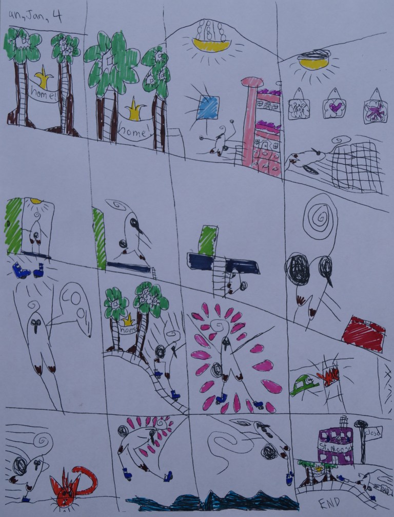 Kikwi gets mail (colour version)