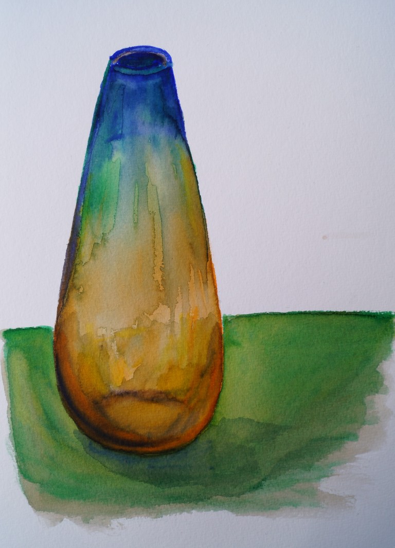 Multicolour Vase, watercolour pens, Feb. 7, 2018