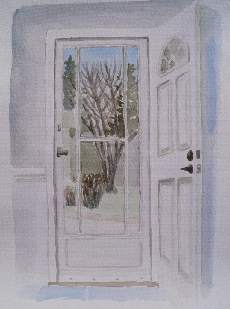 Front Door, Mar. 31, 2018, watercolour on paper, 11 x 14