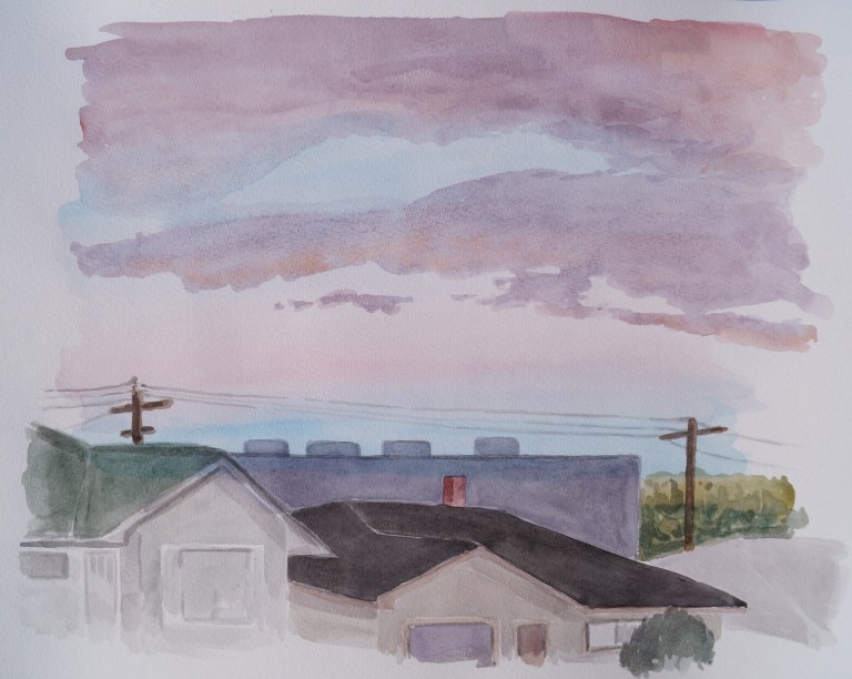 Morning Sky, Mar. 25, 2017, watercolour on paper, 11 x 14