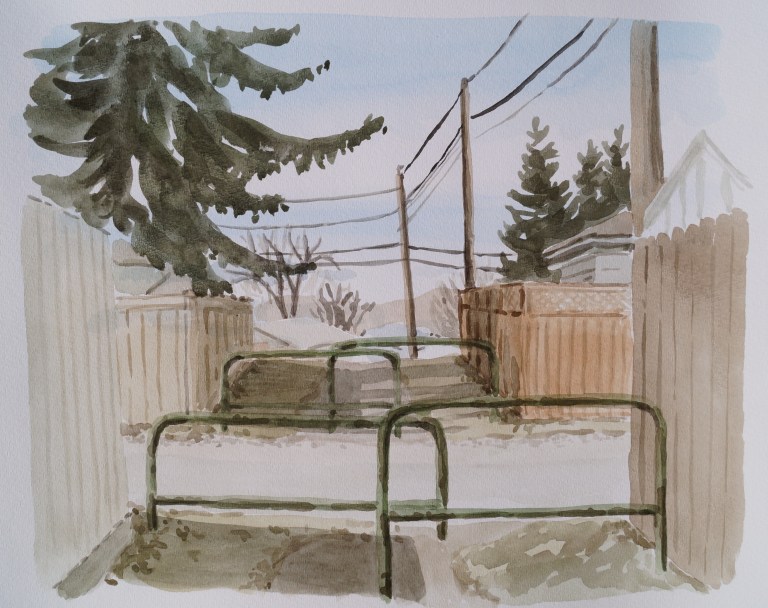 The Secret Path, Apr. 1, 2017, watercolour on paper, 11 x 14