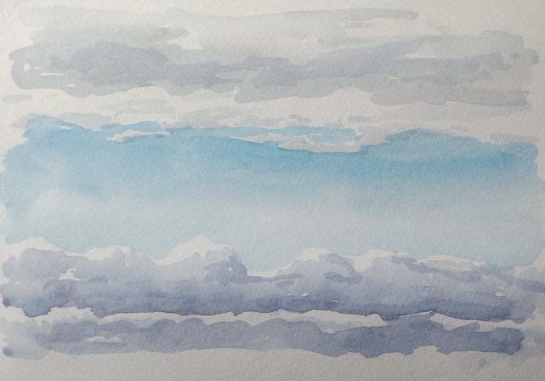 clouds, jan. 22, 2019, watercolour on paper